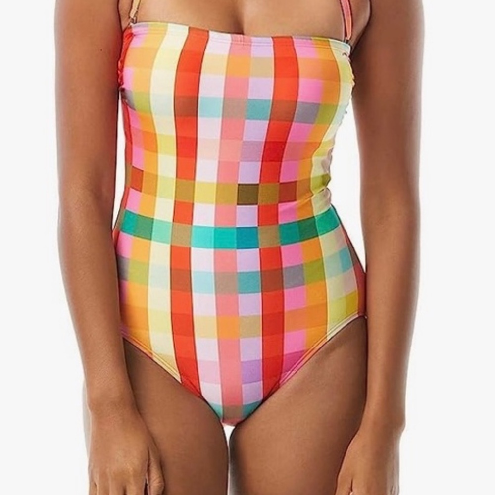 Kate Spade Multicolor Plaid One-Piece Swimsuit